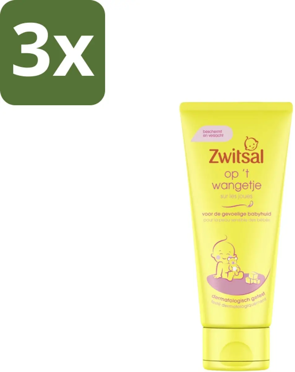 Zwitsal Gezichtscrème Op 't Wangetje 100ml - 3 Stuks