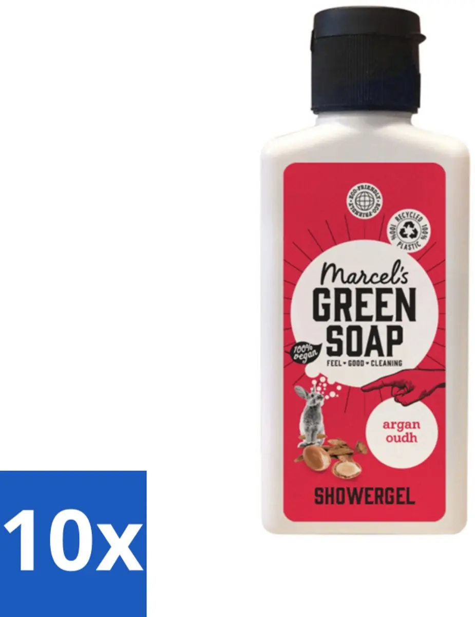Marcel's Green Soap Argan & Oudh Mini Douchegel 100ml - 10 Stuks