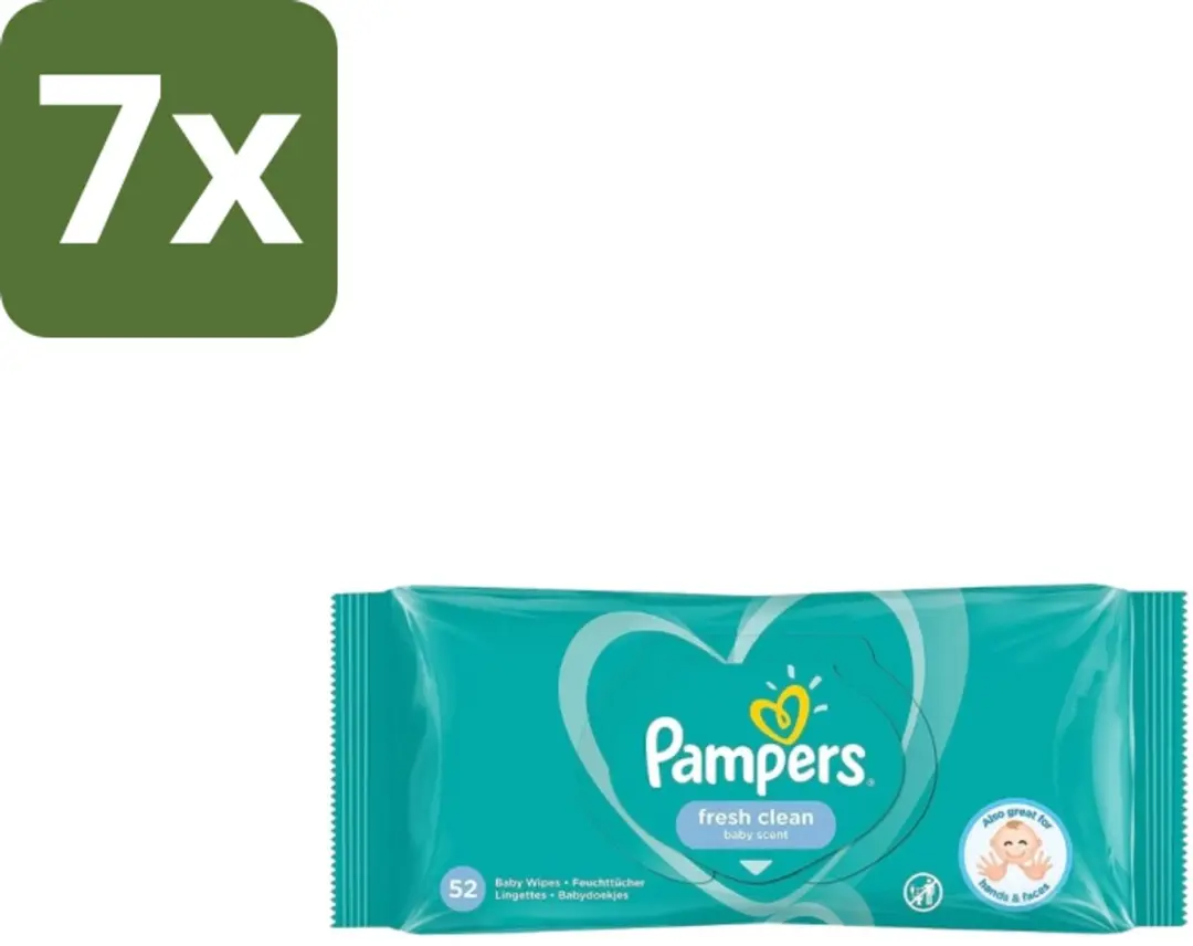 Pampers Fresh Clean Billendoekjes 7x52