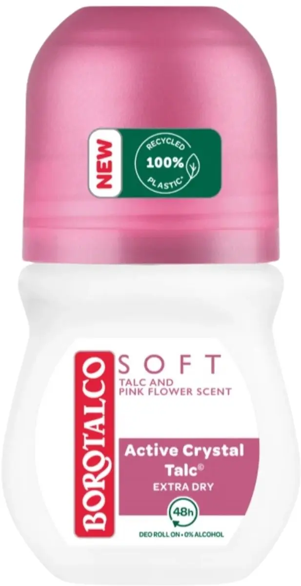Borotalco Deodorant Roller Soft Talc & Pink Flower 100ml - 2 Stuks