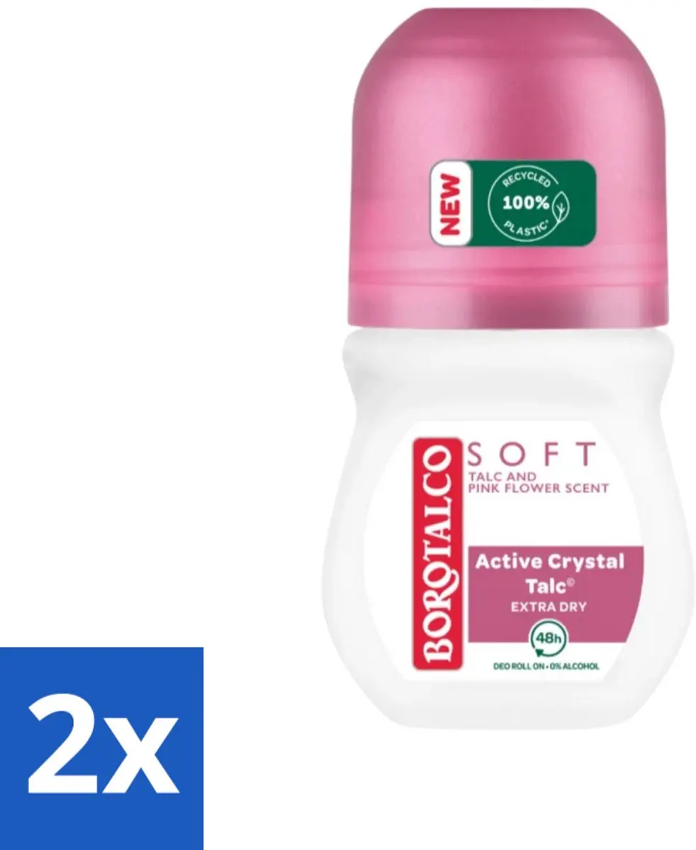Borotalco Deodorant Roller Soft Talc & Pink Flower 100ml