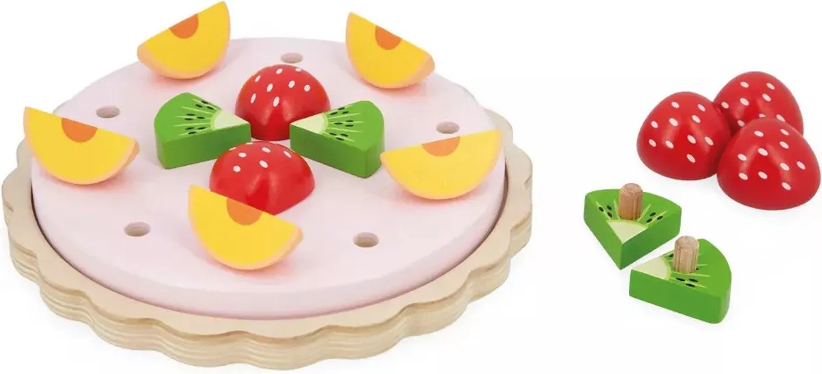 Janod Mijn Eerste Fruittaart Houten Speelset - 15-delig - afbeelding 6 van 6