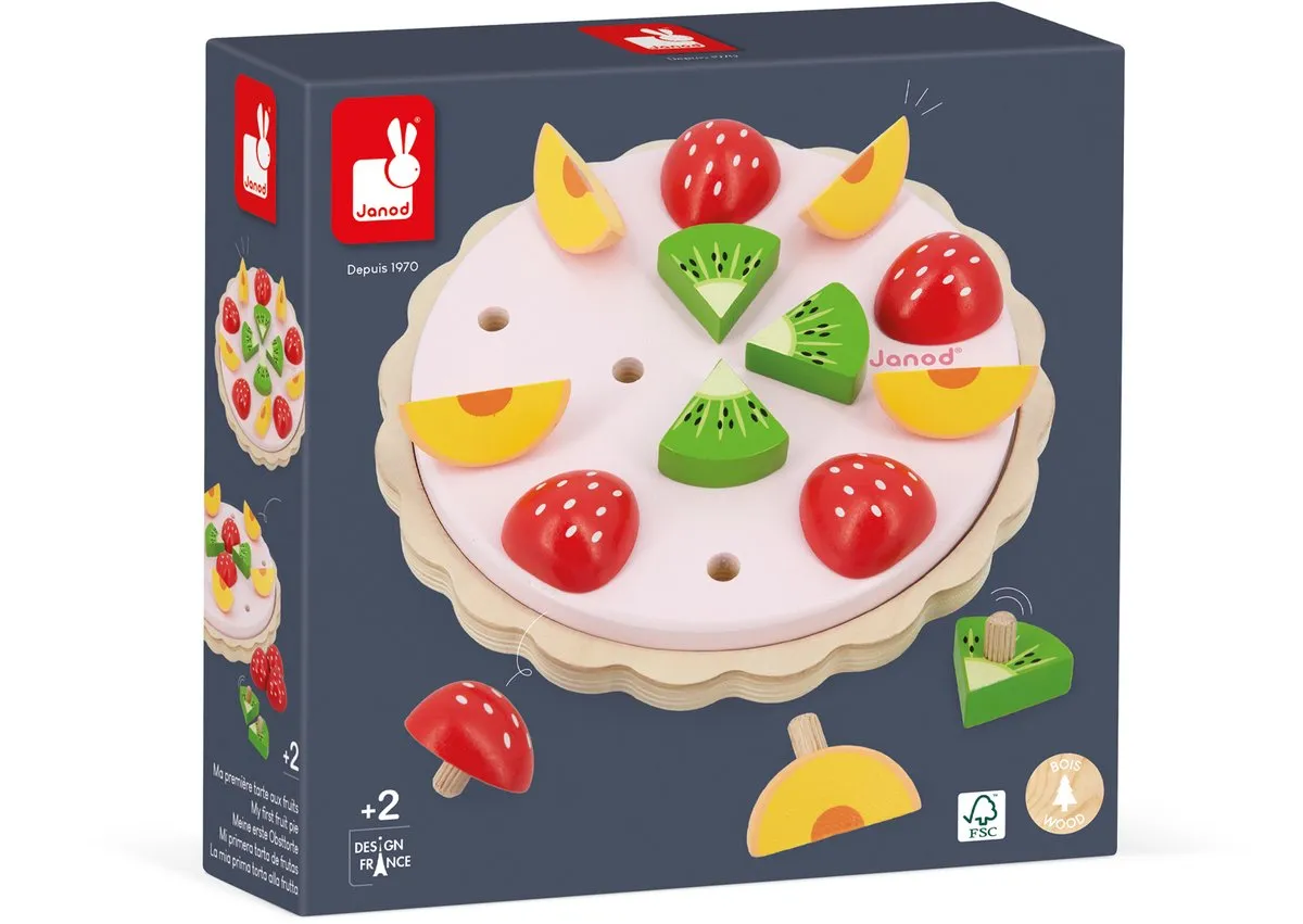 Janod Mijn Eerste Fruittaart Houten Speelset - 15-delig