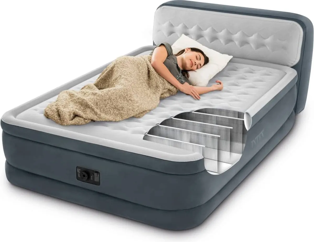 Intex Dura-Beam Deluxe Ultra Plush Luchtbed Queen 86cm - Grijs