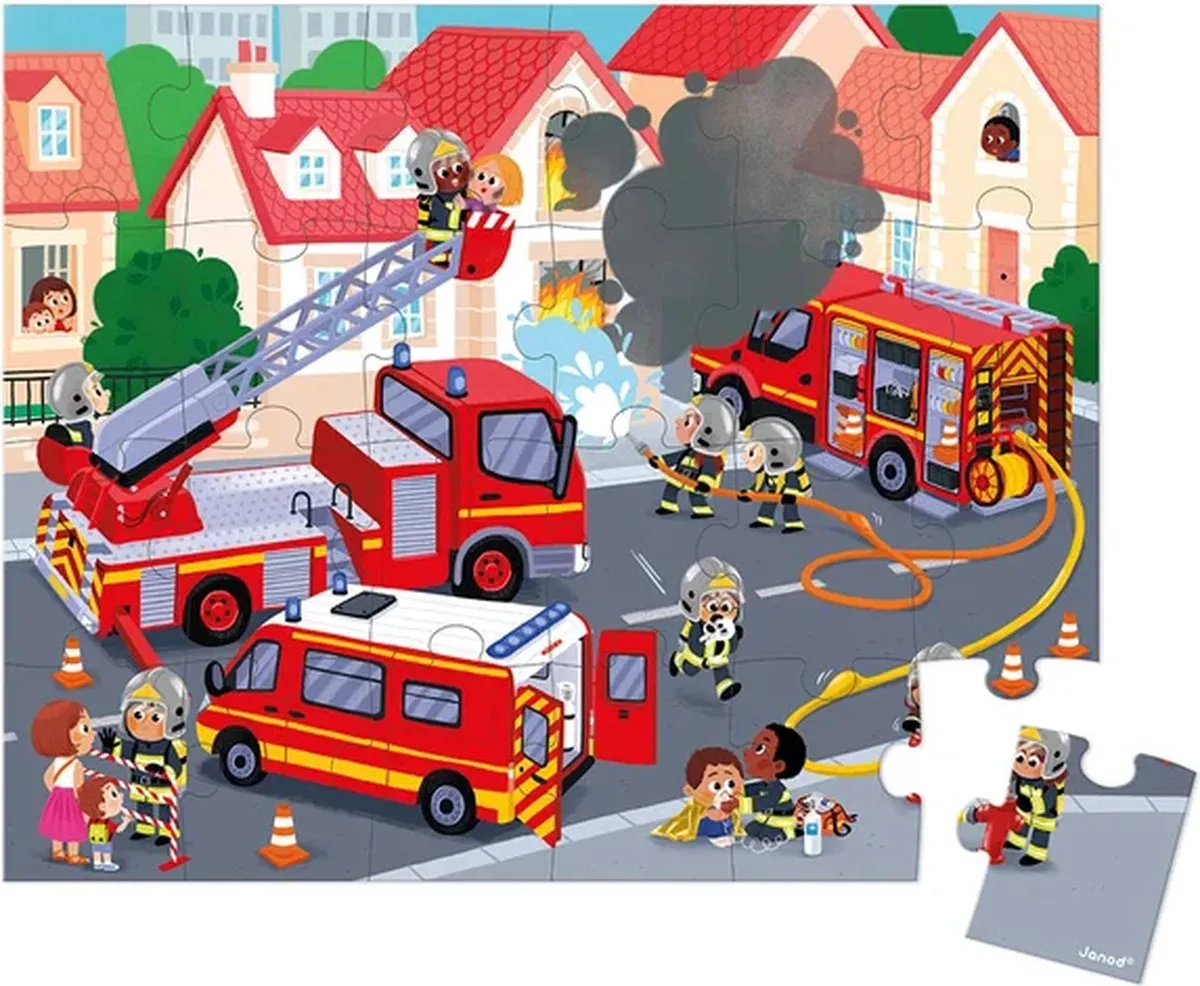 Janod Puzzel De Brandweer 24 Stuks - MPN 2605