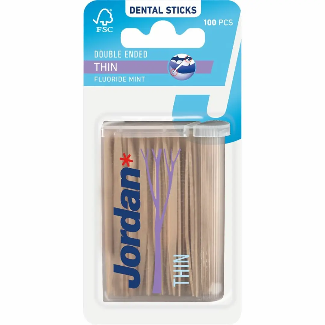 Jordan Tandenstokers Double Ended Thin 20x100 Stuks - Mintsmaak