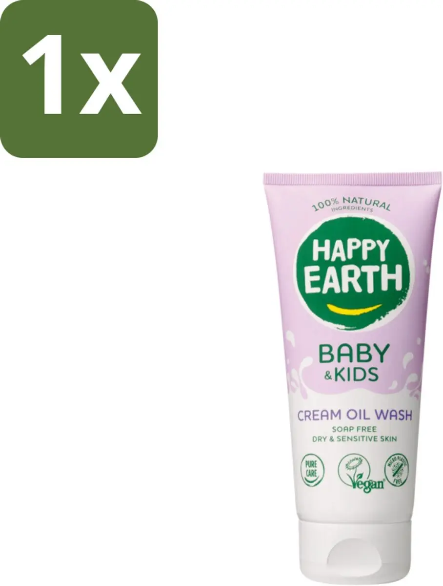 Happy Earth Cream Oil Wash Babyolie 200ml