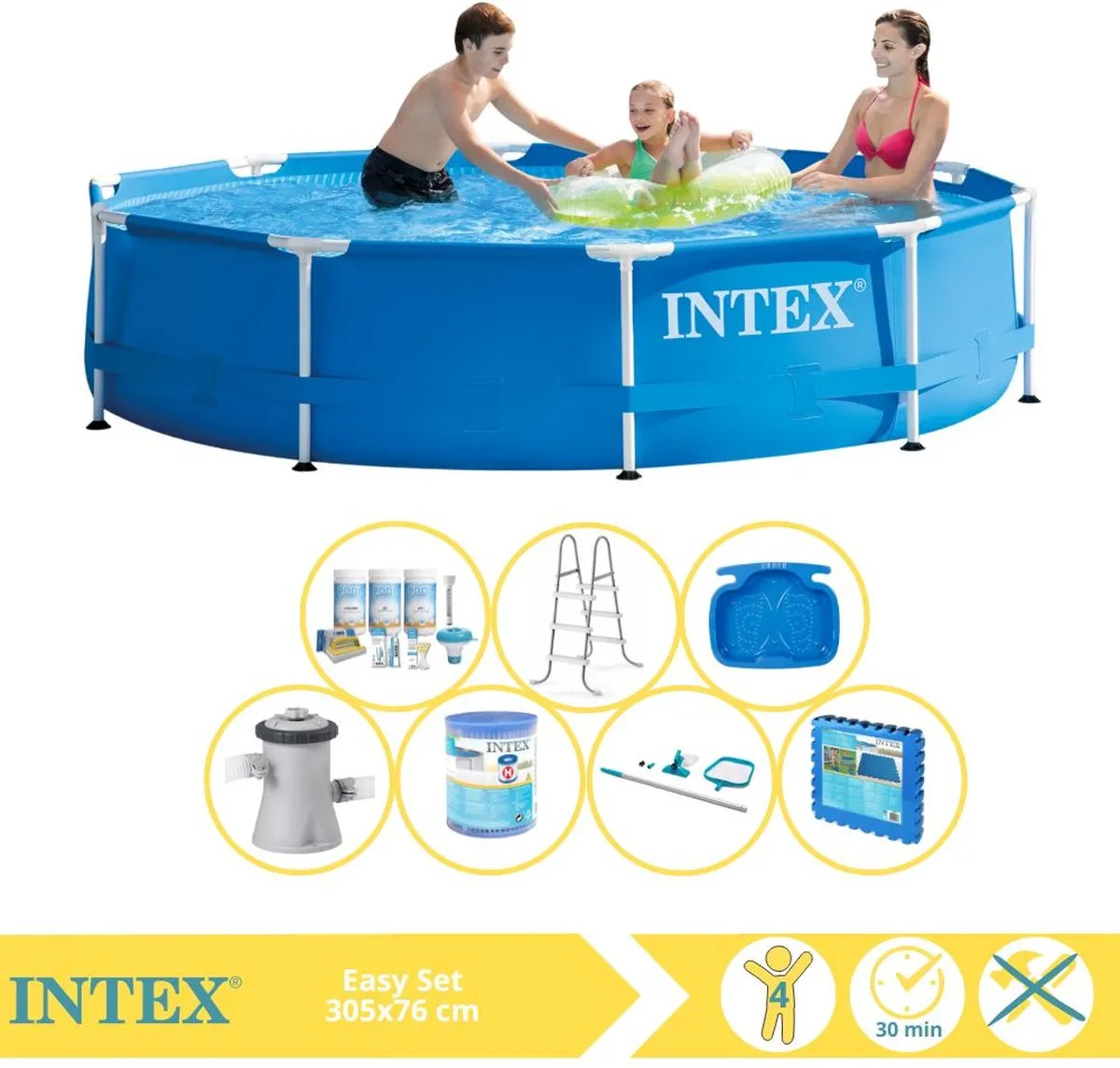 Intex Metal Frame Zwembad 305x76cm - 4485L - Blauw - MPN 28206NP - afbeelding 2 van 6