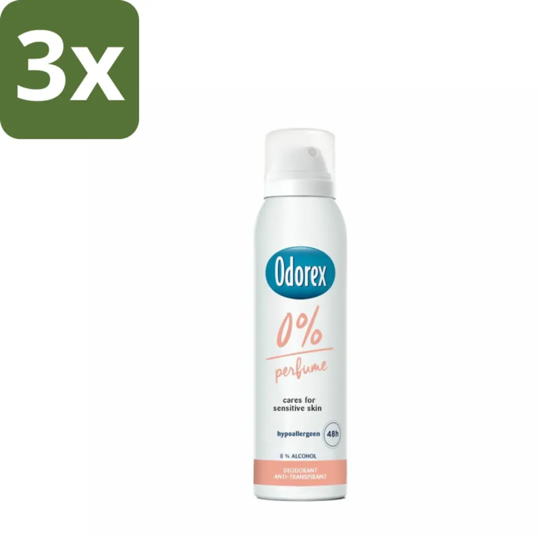Odorex Deodorant Spray 0% Parfum - 450ml (3x150ml)