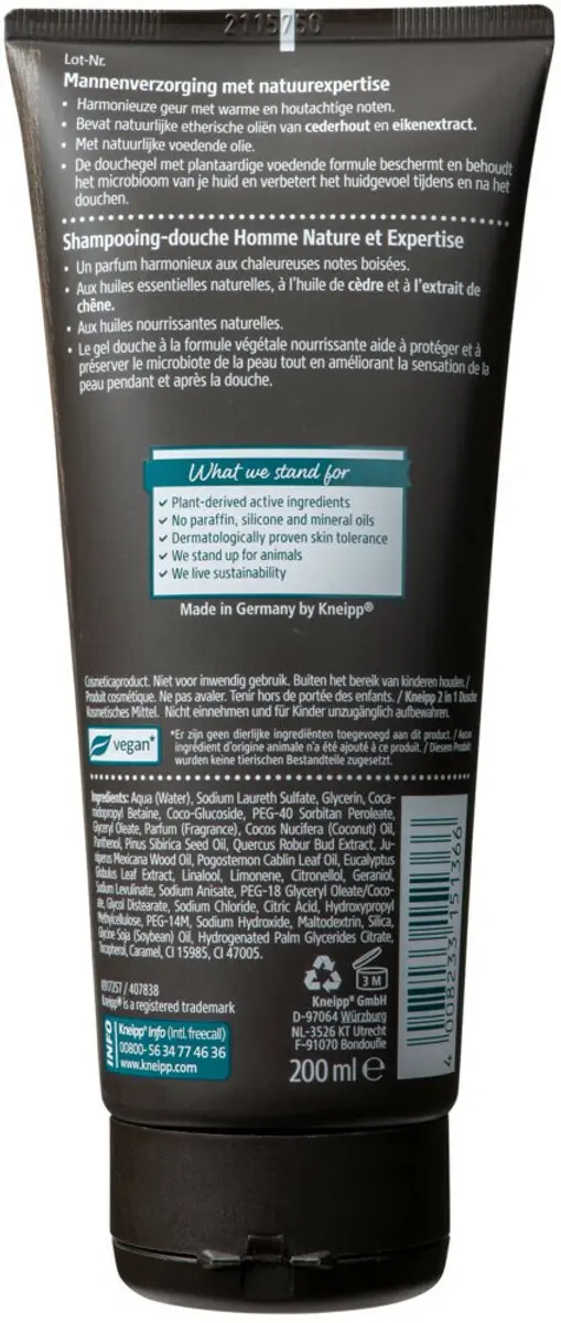 Kneipp Men Warm Woods Douchegel 200ml - 4 Stuks