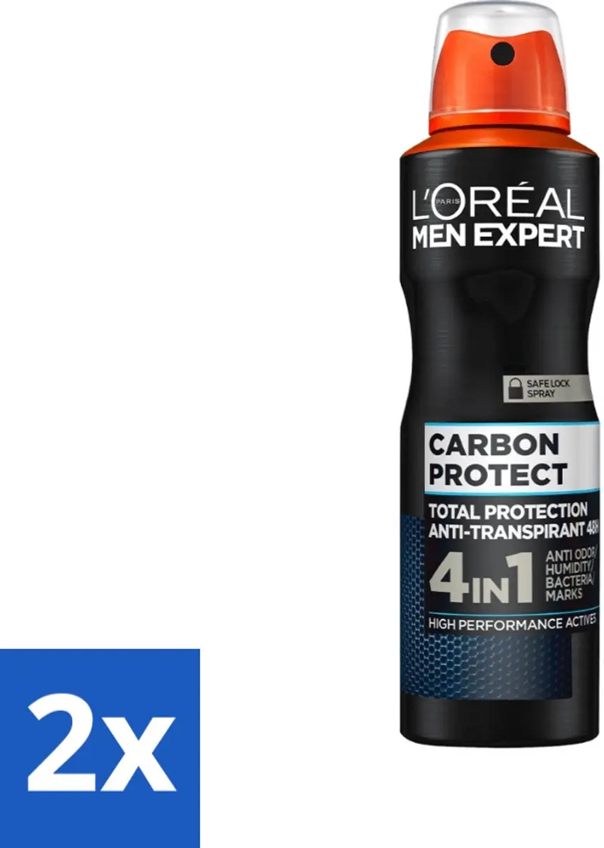 L'Oréal Men Expert Deodorant Spray Carbon Protect 150ml - 2 Stuks