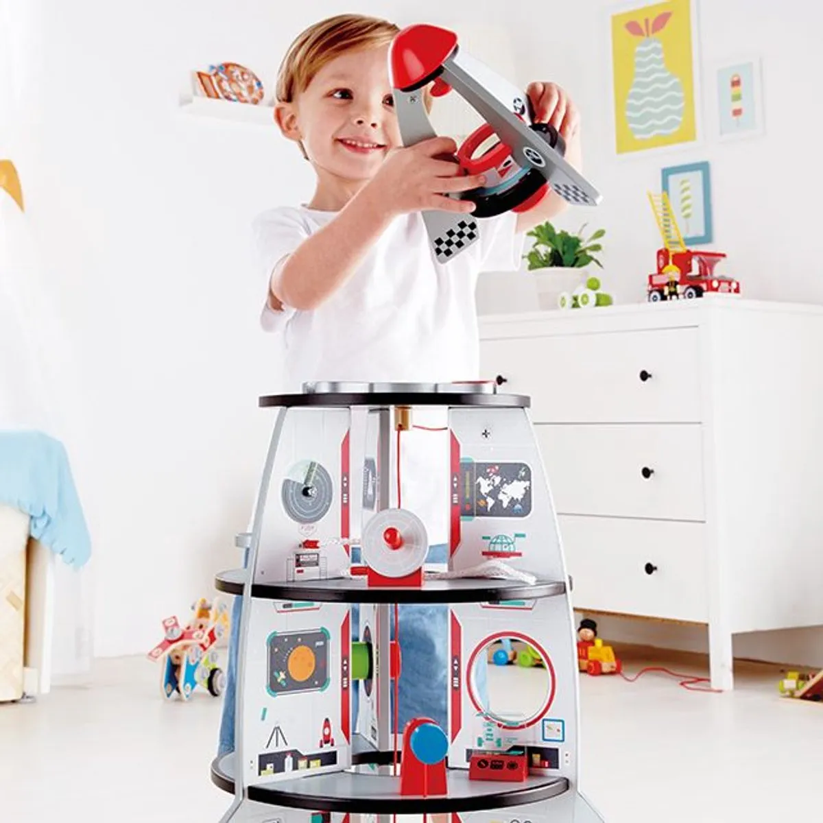 Hape Raket Ruimteschip - 4 Etages - Veelkleurig