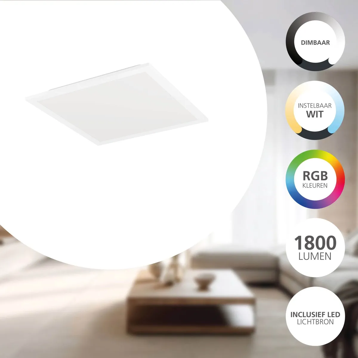 Eglo Bottazzo LED Paneel 29,5x29,5cm - Wit - RGB & Warmwit - Dimbaar