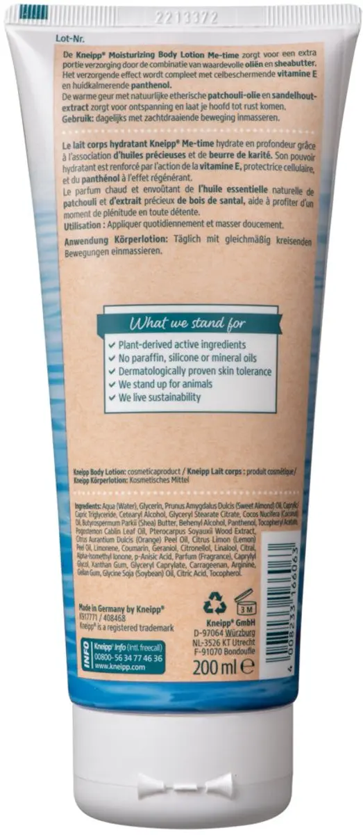 Kneipp Me-Time Patchouli & Sandelhout Bodylotion 200ml - 20 Stuks