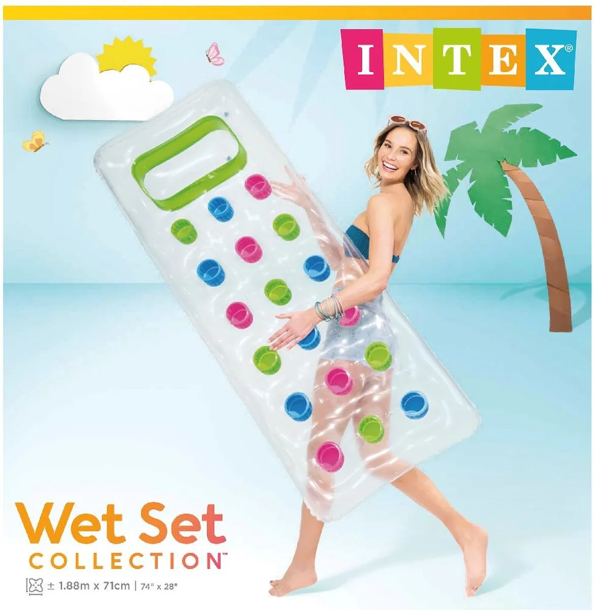 Intex Suntanner Lounge Luchtbed 188x71cm - Groen