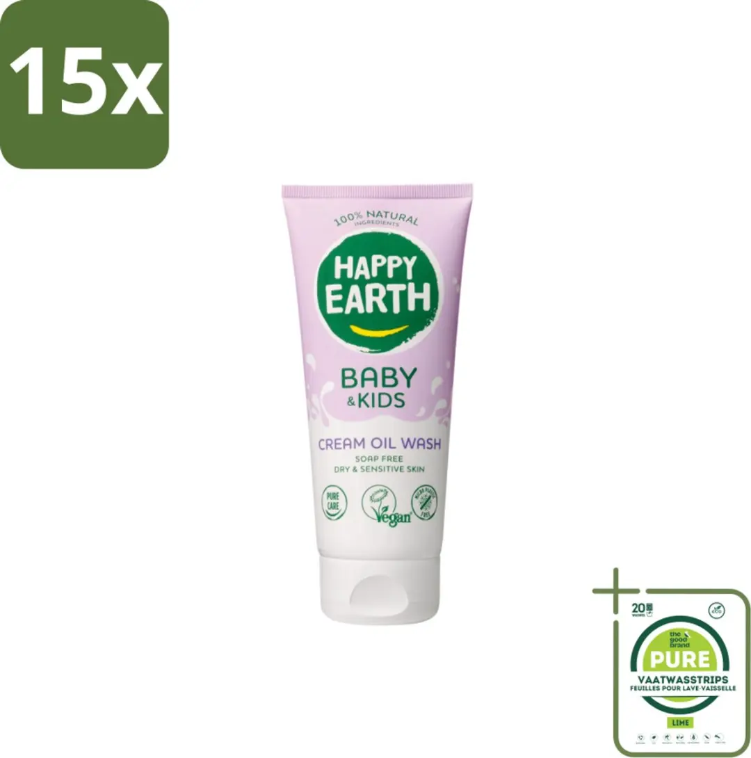 Happy Earth Cream Oil Wash Babyolie 200ml
