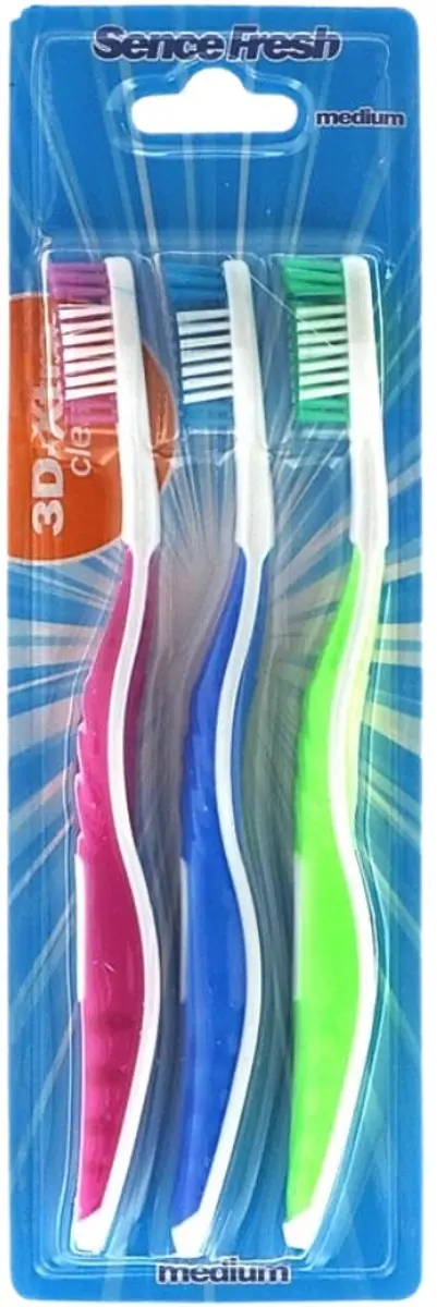 Sence Fresh 3D-Extra Clean Tandenborstels Medium - 3 Stuks