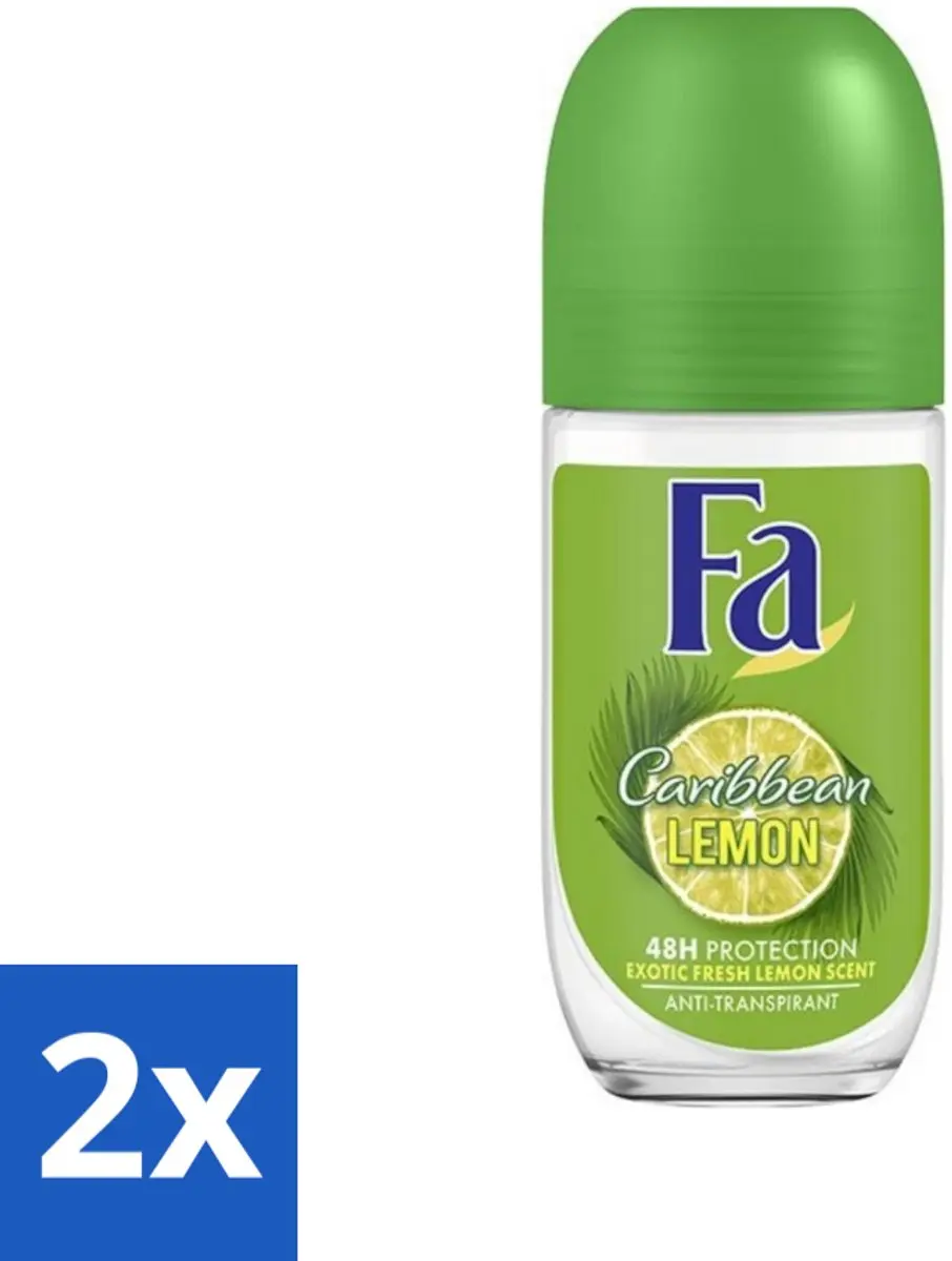 Fa Deodorant Roller Caribbean Lemon 100ml (2x50ml)