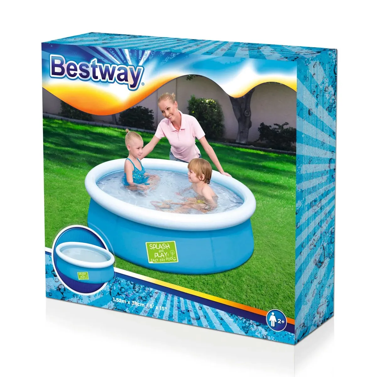 Bestway Mini Fast Zwembad 152x38cm - 477L Groen - afbeelding 4 van 5