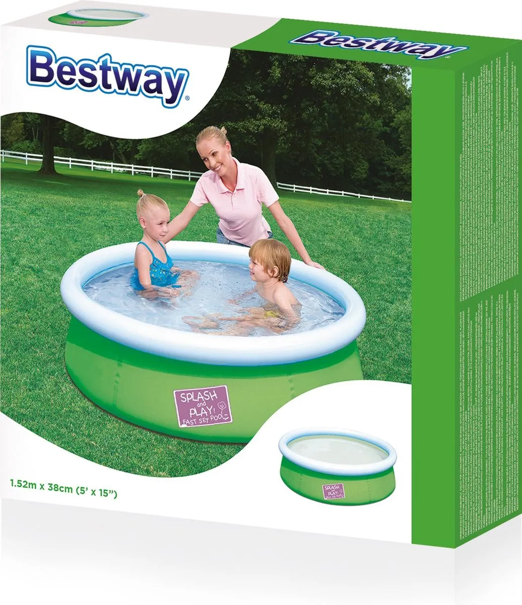 Bestway Mini Fast Zwembad 152x38cm - 477L Groen - afbeelding 2 van 5