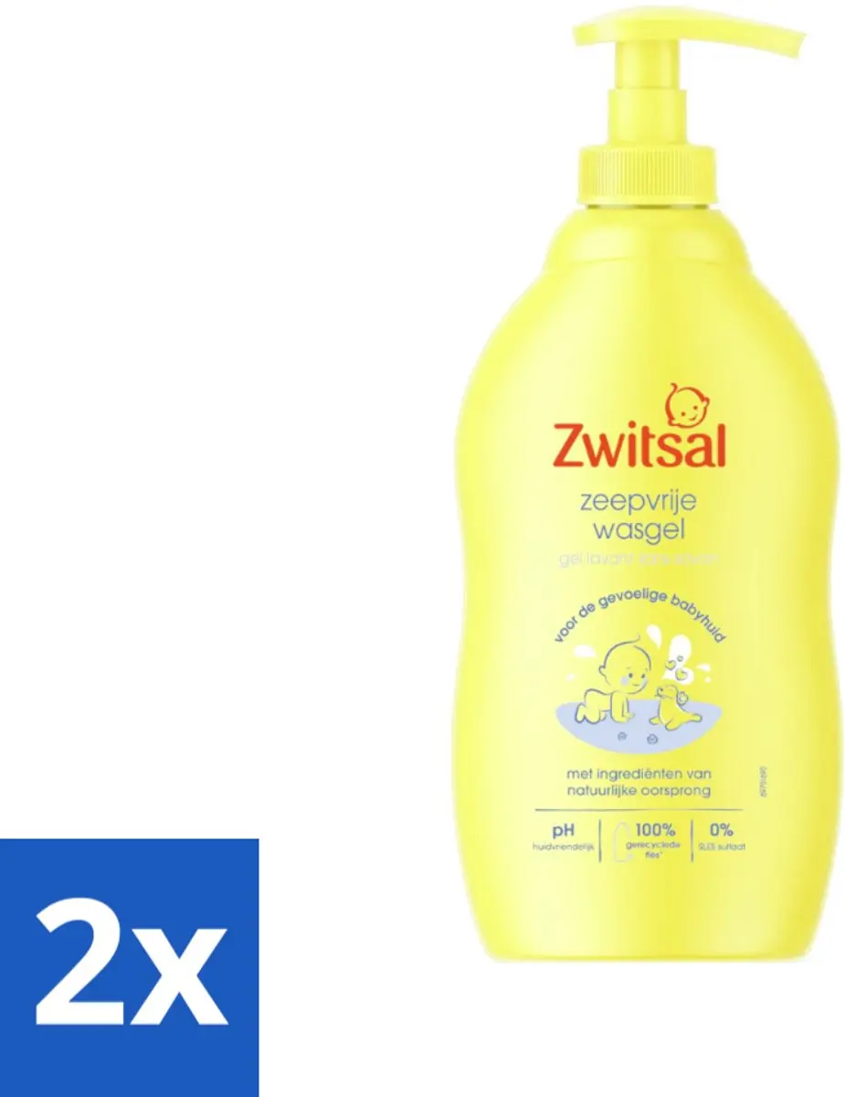 Zwitsal Zeepvrije Wasgel 400ml - 2 Stuks