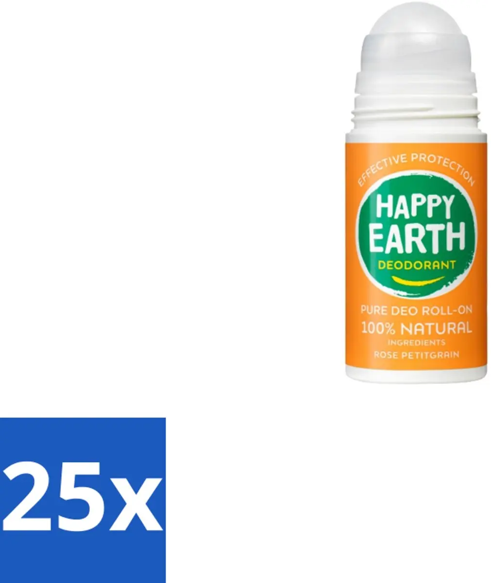 Happy Earth Deodorant Roll-On Rose Petitgrain 75ml