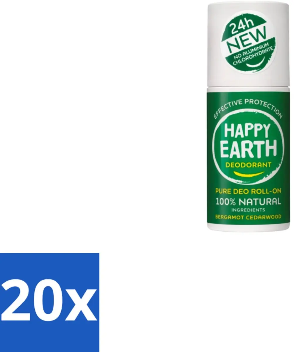 Happy Earth Deodorant Roll-On Bergamot Cedarwood 75ml
