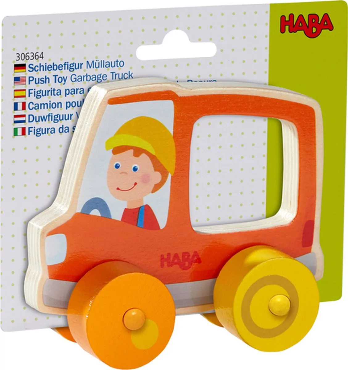 Haba Duwfiguur Vuilniswagen Meerkleurig