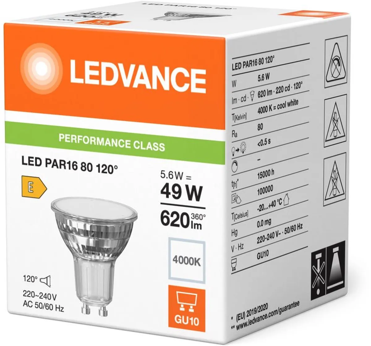LEDVANCE GU10 PAR16 Reflector 5.6W 620lm Koel Wit - afbeelding 3 van 3