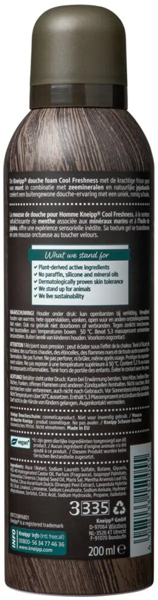 Kneipp Men Cool Freshness Douche Schuim 200ml - 5 Stuks