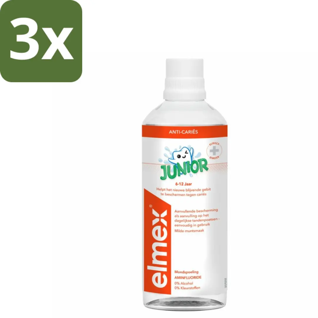 Elmex Mondspoeling Junior 400ml - 3 Stuks