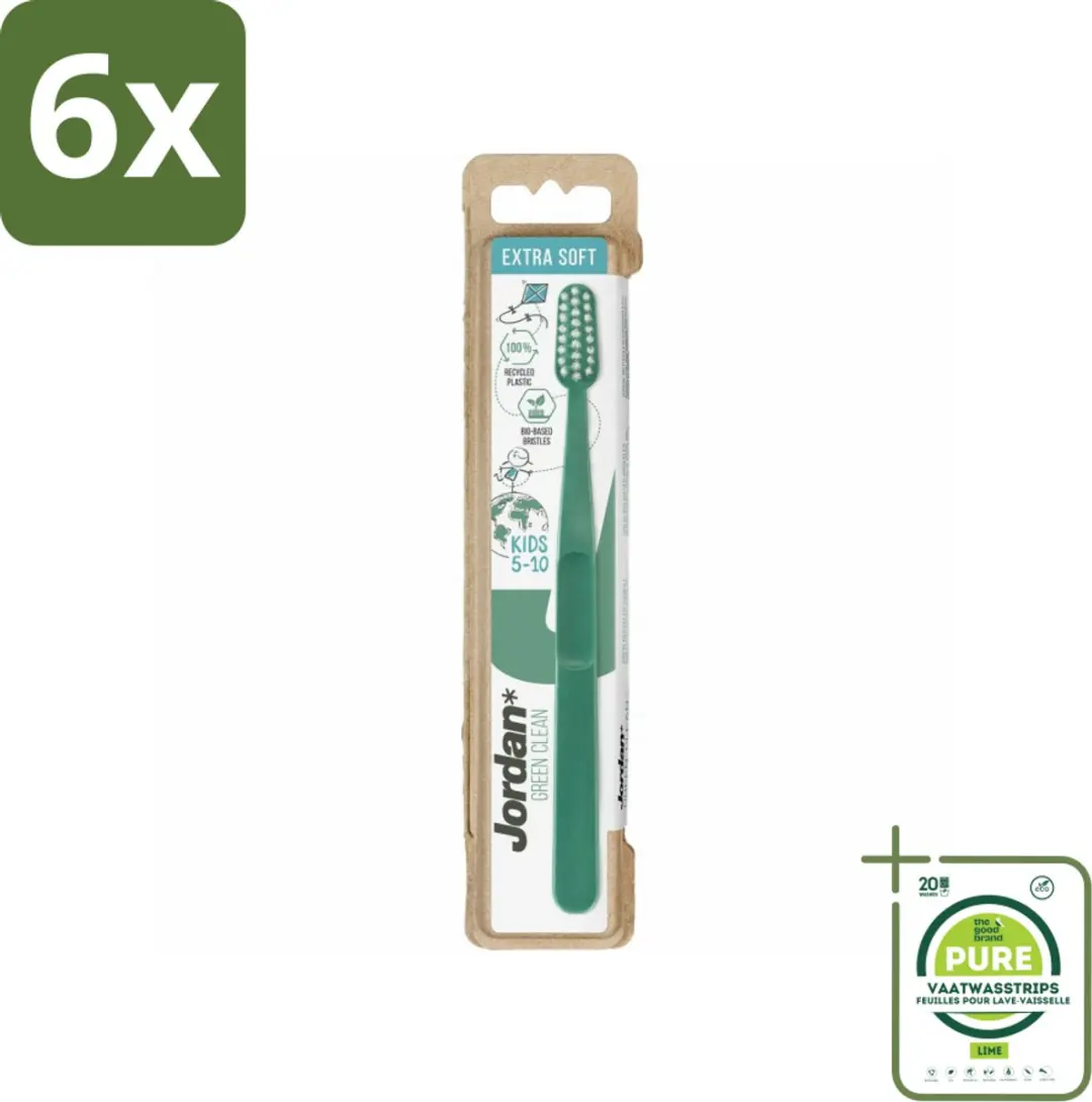 Jordan Green Clean Extra Soft Kinder Tandenborstels