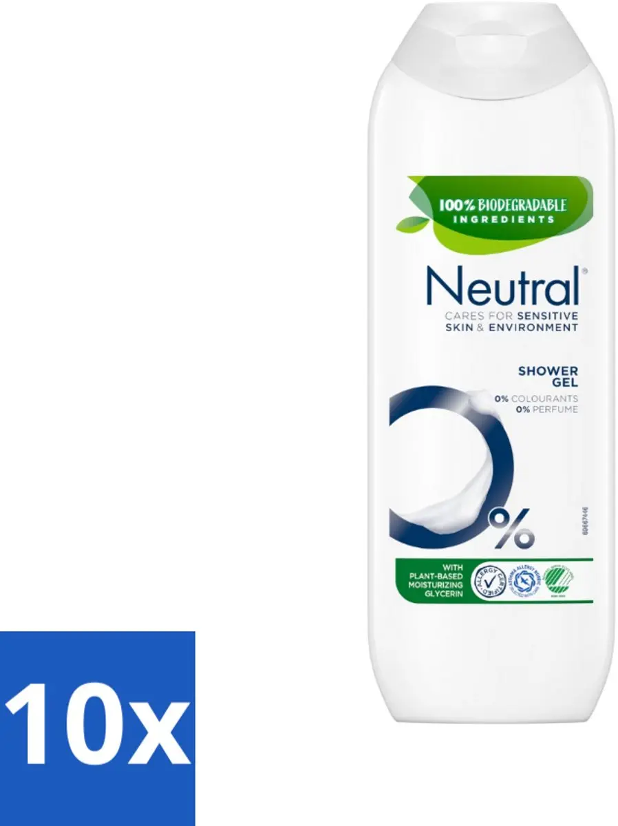 Neutral Douchegel Gevoelige Huid 250ml - 0% Kleurstof & Parfum - 20 Stuks