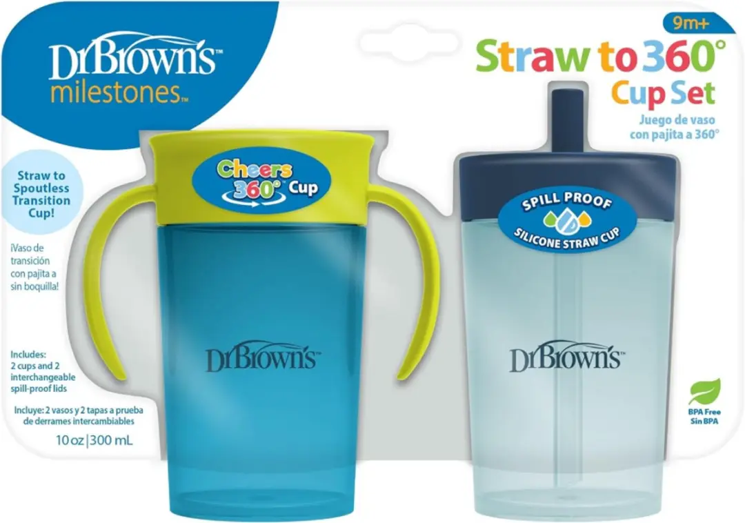 Dr. Brown's Milestones 360° Oefenbeker Set 2 Stuks 300ml