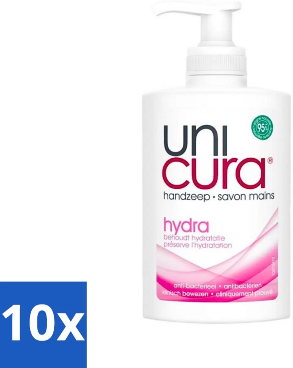 Unicura Vloeibare Handzeep Hydra 250ml - Antibacterieel - 10 Stuks