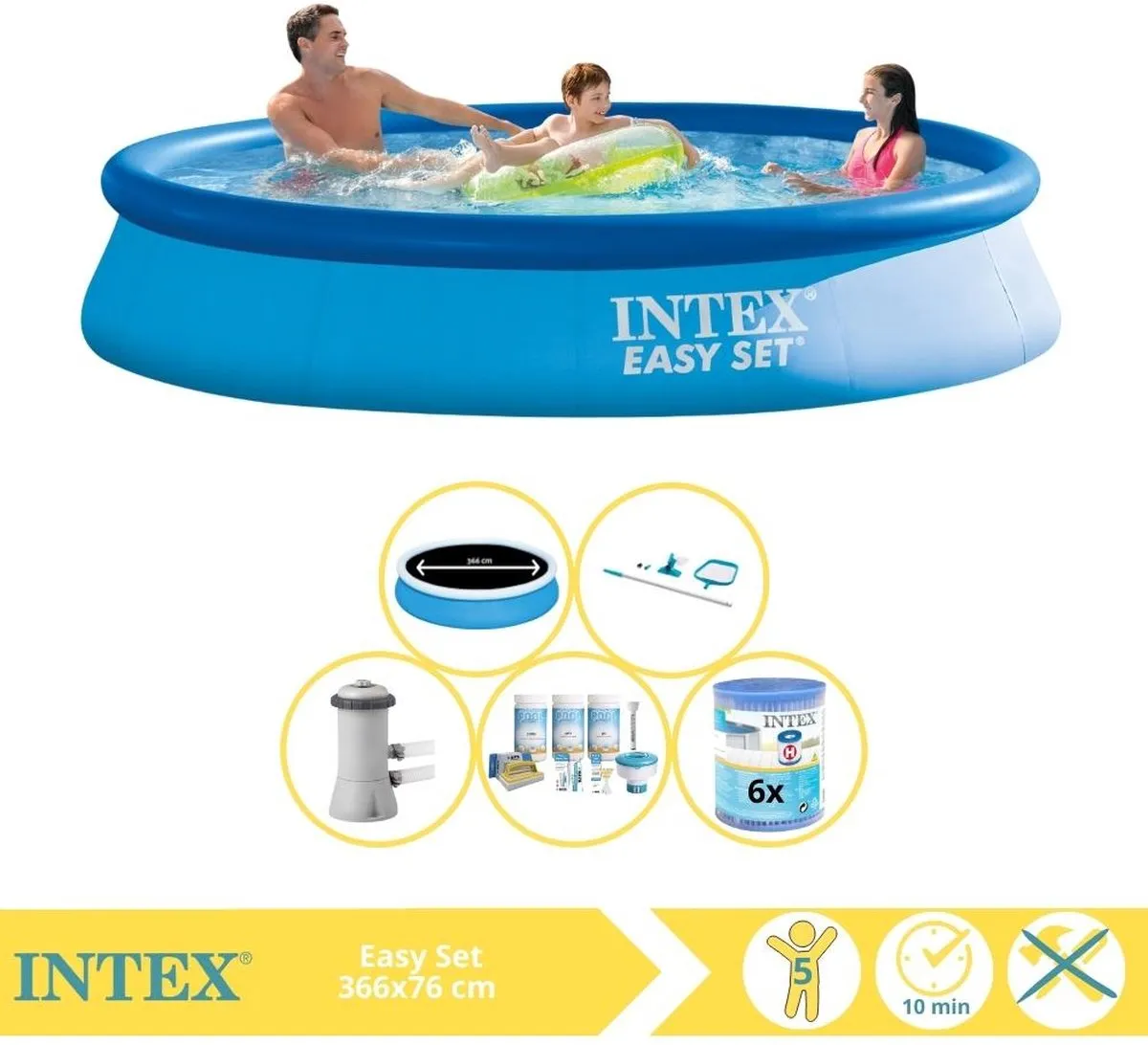 Intex Easy Set 28130NP Opblaaszwembad 366x76cm