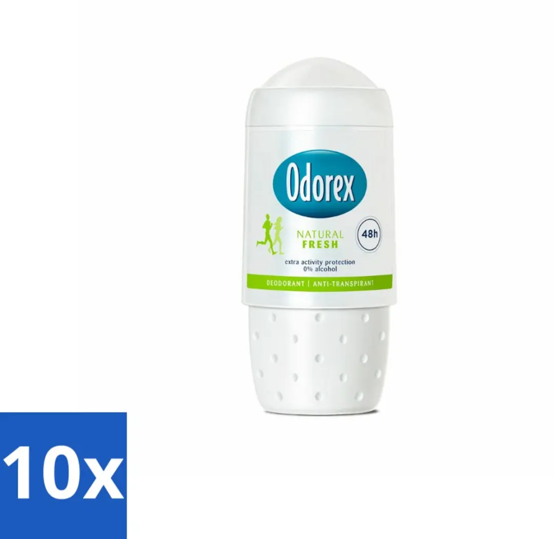 Odorex Natural Fresh Deodorant Roller 50ml - 10 Stuks