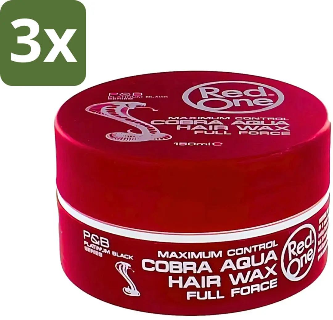 Red One Cobra Aqua Haarwax 150ml - 3 Stuks
