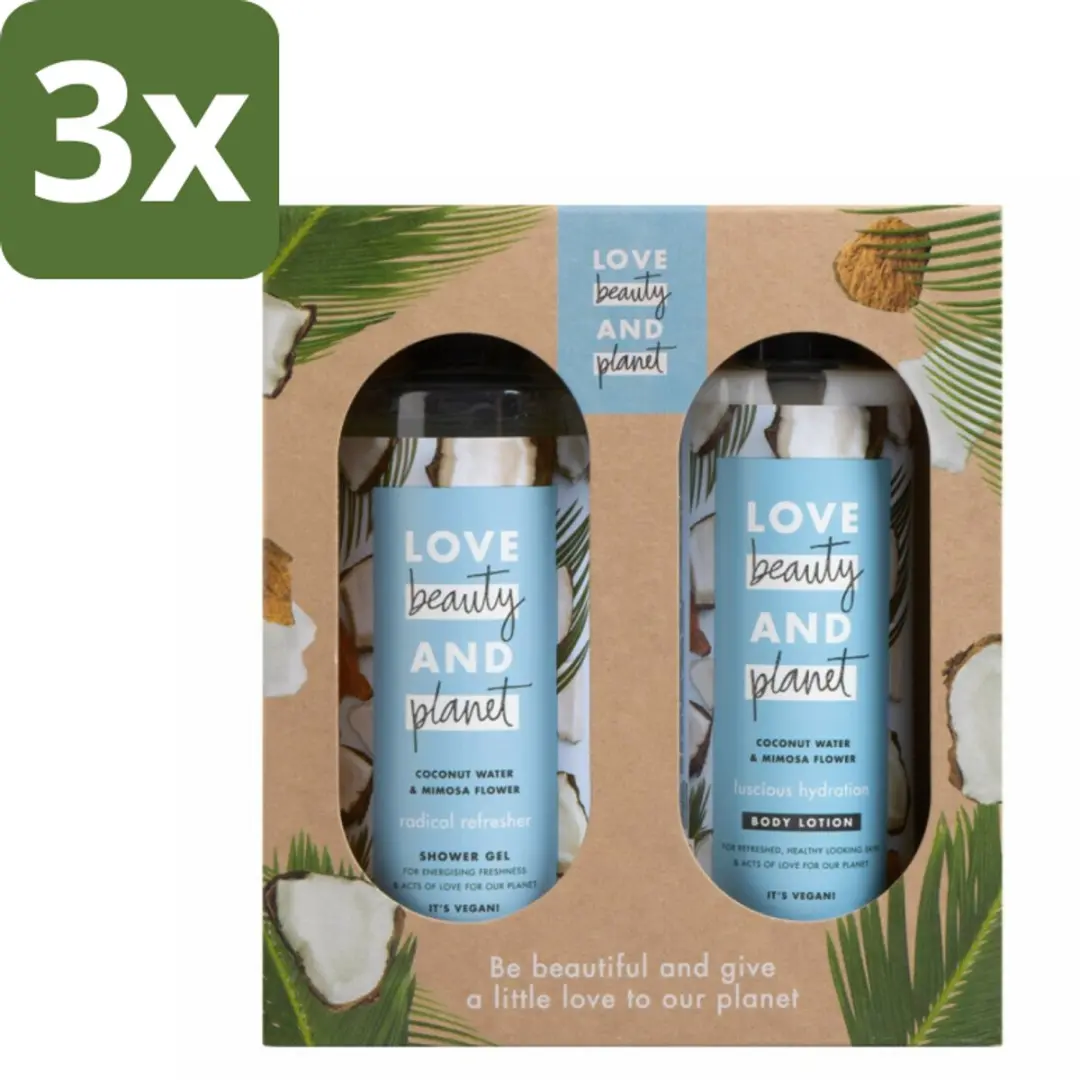 Love Beauty and Planet Kokoswater & Mimosabloem Douchegel & Bodylotion Duo