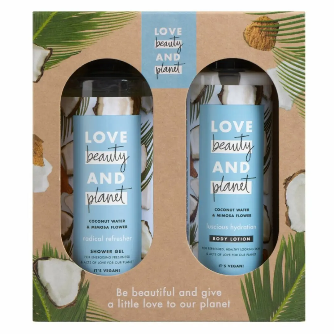 Love Beauty and Planet Kokoswater & Mimosabloem Douchegel & Bodylotion Duo - 2700ml (3x900ml)