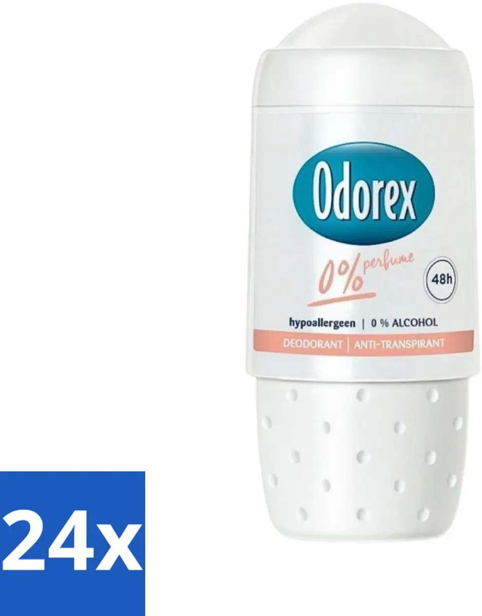 Odorex Deodorant Roller 0% 50ml - 24 Stuks