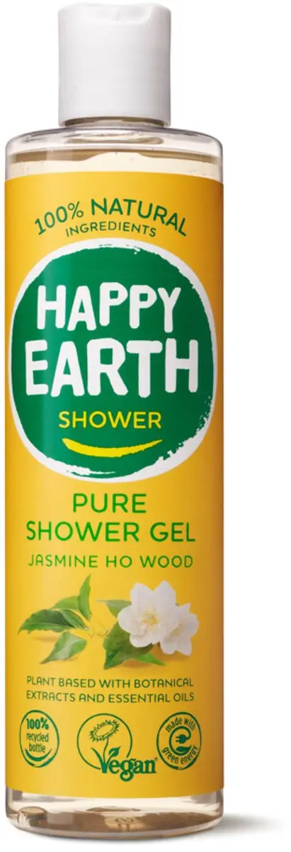 Happy Earth Douchegel Jasmine Ho Wood 300ml - 3 Stuks