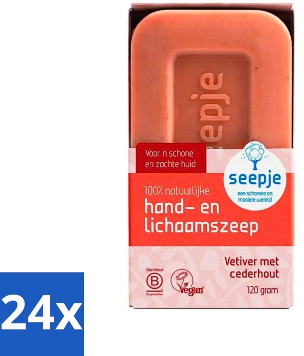 Seepje Vetiver met Cederhout Handzeep 120g - 24 Stuks