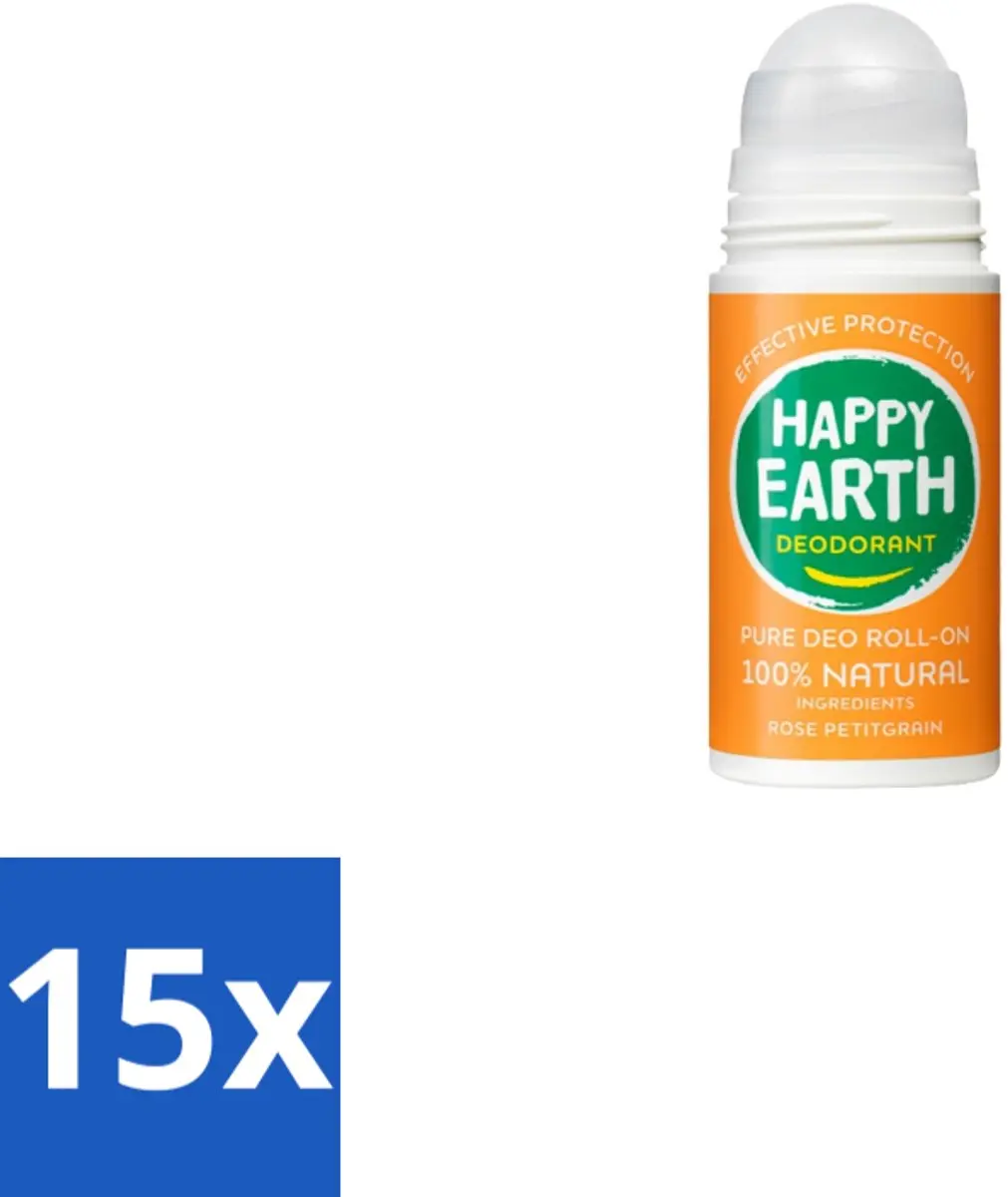 Happy Earth Rose Petitgrain Roll-On Deodorant 75ml