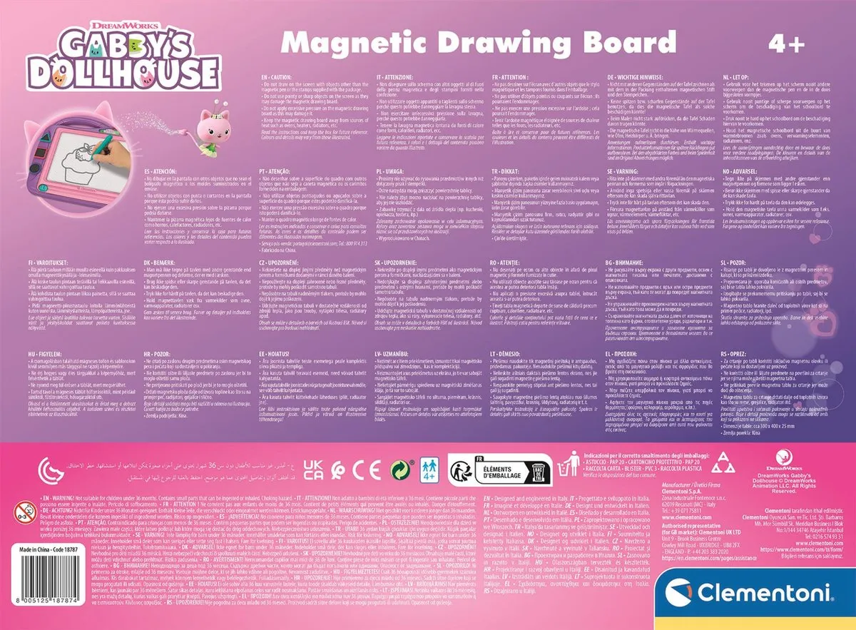 Clementoni Gabby’s Poppenhuis Magnetisch Tekenbord - Multicolor - afbeelding 6 van 6