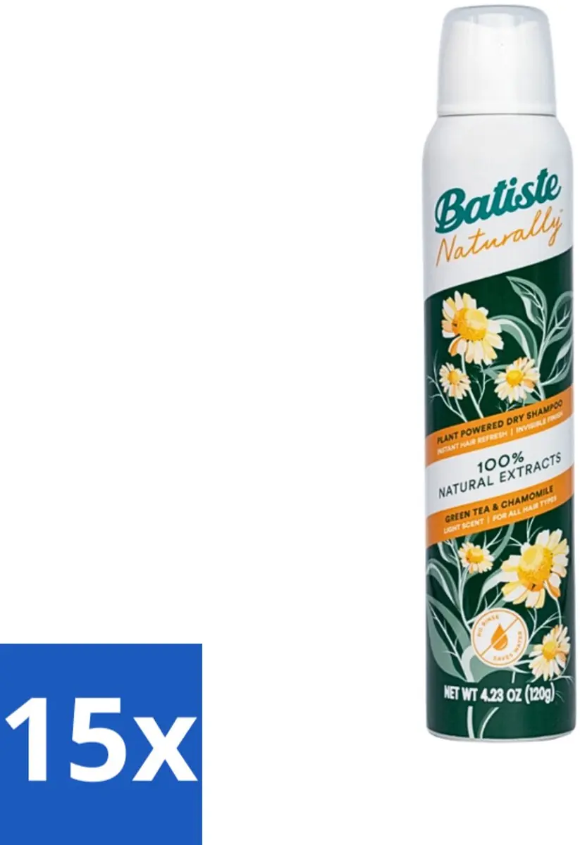 Batiste Naturally Green Tea & Chamomile Droogshampoo 200ml