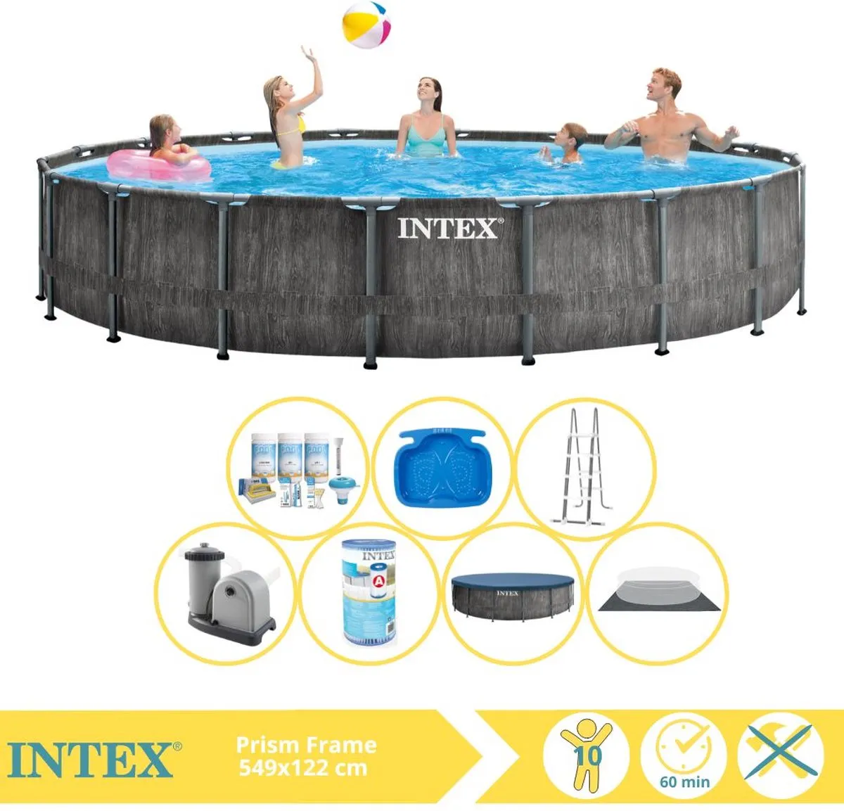Intex Prism Frame 26744GN Opzetzwembad 549x122cm