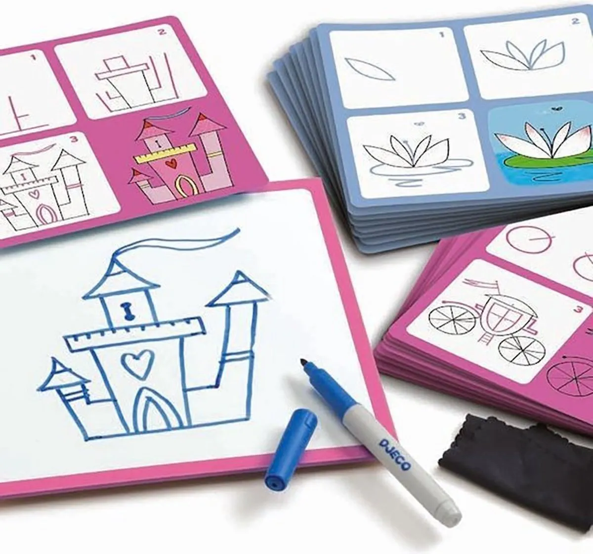 Djeco Tekenkaarten Prinses Leren Tekenen 2080 - Multicolor - afbeelding 6 van 6