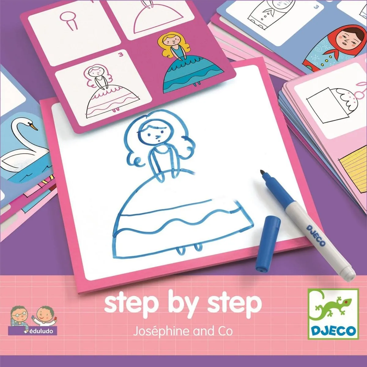 Djeco Tekenkaarten Prinses Leren Tekenen 2080 - Multicolor