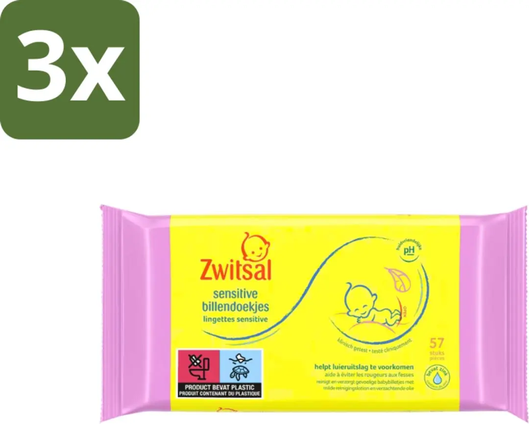 Zwitsal Billendoekjes Sensitive 57 Stuks